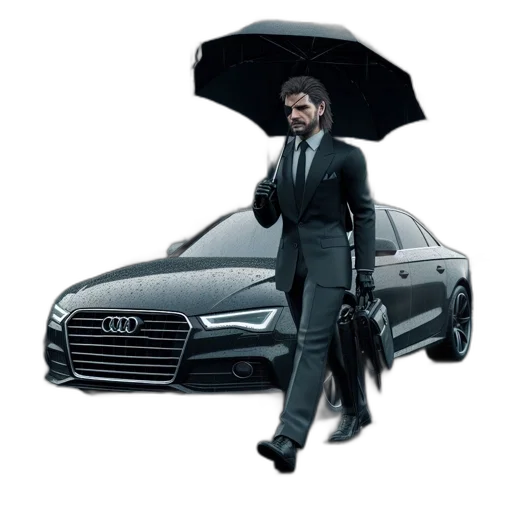 umbrella, car, jacket, concept art transparent PNG cut-out