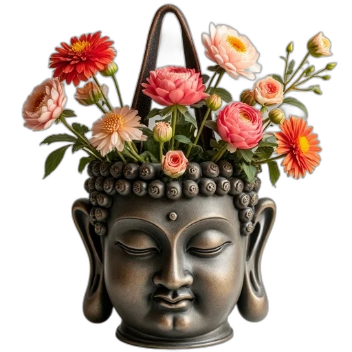 crown, mask, photorealistic, buddha transparent PNG cut-out