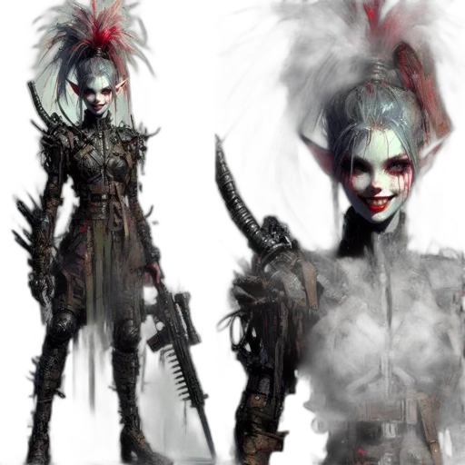 concept art, fantasy art, comic book art, cyberpunk transparent PNG cut-out