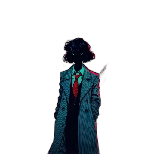 jacket, staff, dress, creature transparent PNG cut-out