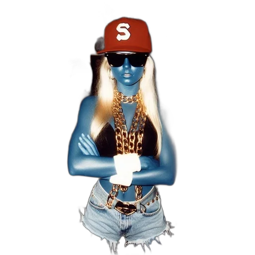 concept art, 3d render, blue, woman transparent PNG cut-out