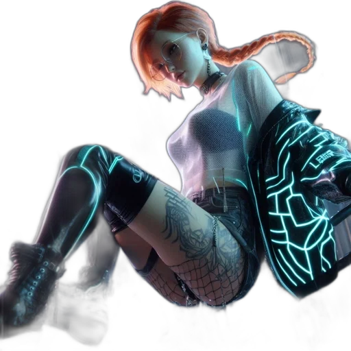 robot, jacket, cyberpunk, concept art transparent PNG cut-out