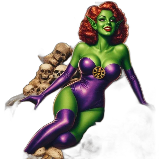 comic book art, concept art, fantasy art, green transparent PNG cut-out
