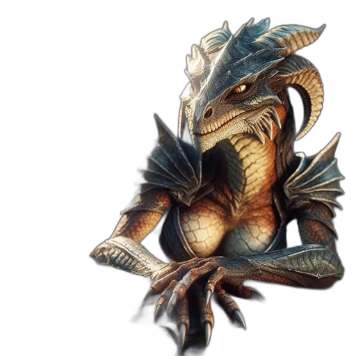 dragon, creature, staff, animal transparent PNG cut-out