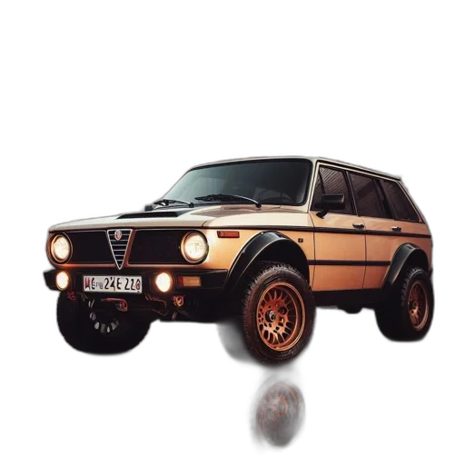car, photorealistic, 3d render, concept art transparent PNG cut-out
