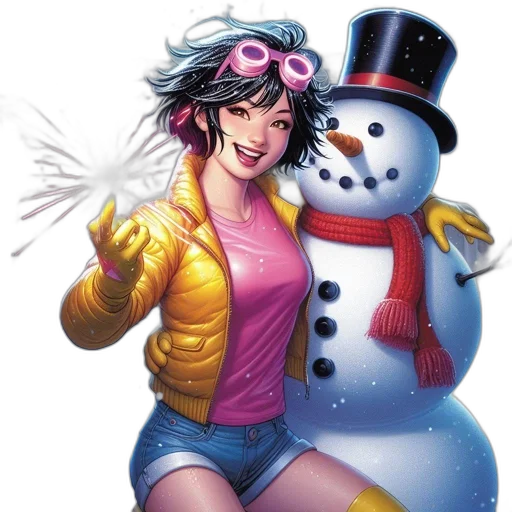 comic book art, concept art, cartoon, snow transparent PNG cut-out