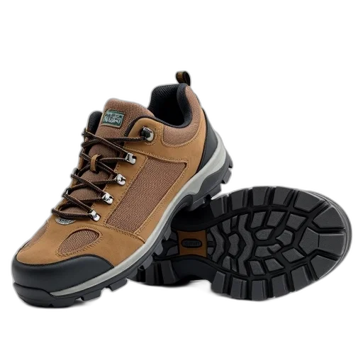shoes, pair, brown, hiking transparent PNG cut-out