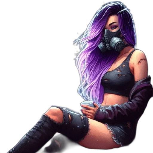 mask, cyberpunk, fantasy art, concept art transparent PNG cut-out