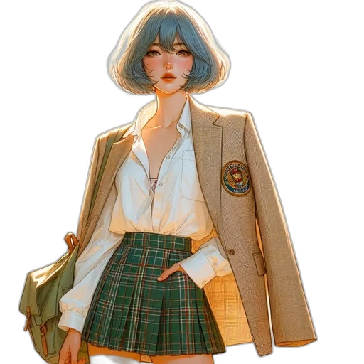 jacket, dress, staff, concept art transparent PNG cut-out