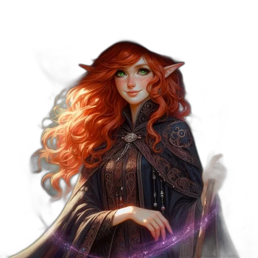 dress, staff, fantasy art, concept art transparent PNG cut-out