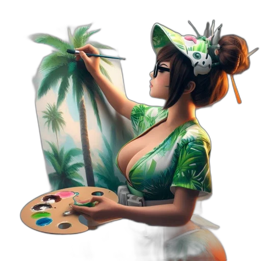 dress, fantasy art, concept art, oil painting transparent PNG cut-out