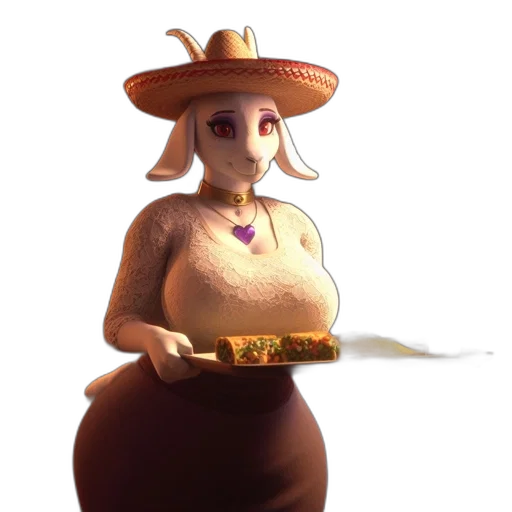 hat, staff, dress, food transparent PNG cut-out