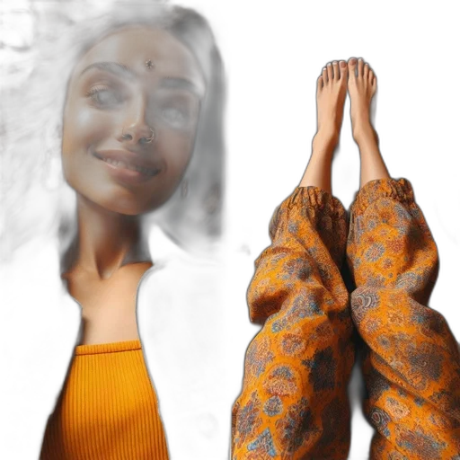 dress, shoes, face, creature transparent PNG cut-out