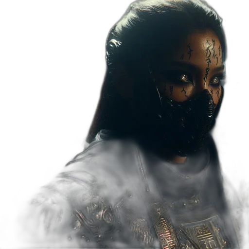mask, face, concept art, photorealistic transparent PNG cut-out