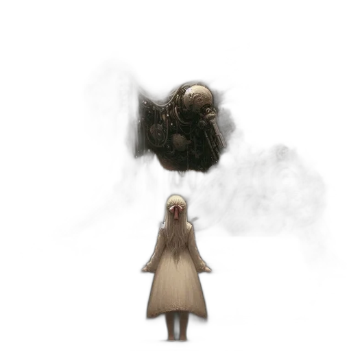 creature, hair, mask, robot transparent PNG cut-out