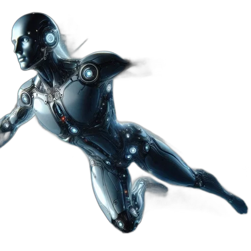 robot, concept art, 3d render, cyberpunk transparent PNG cut-out