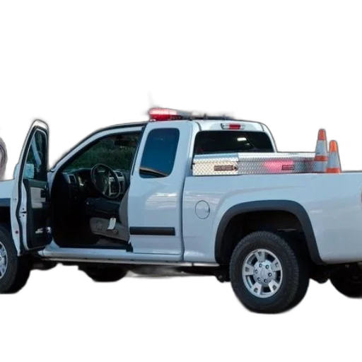 white, pickup, truck, open transparent PNG cut-out