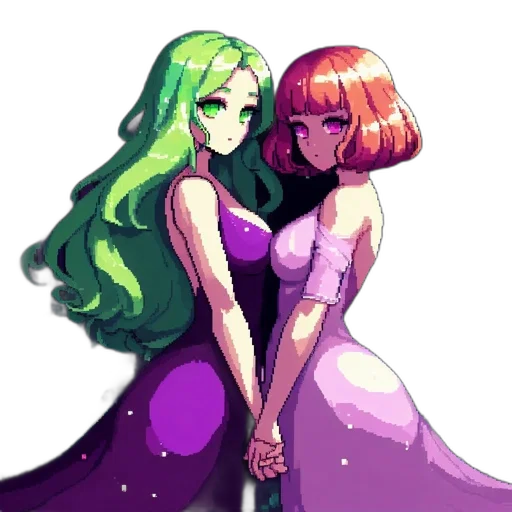 dress, crown, pixel art, concept art transparent PNG cut-out