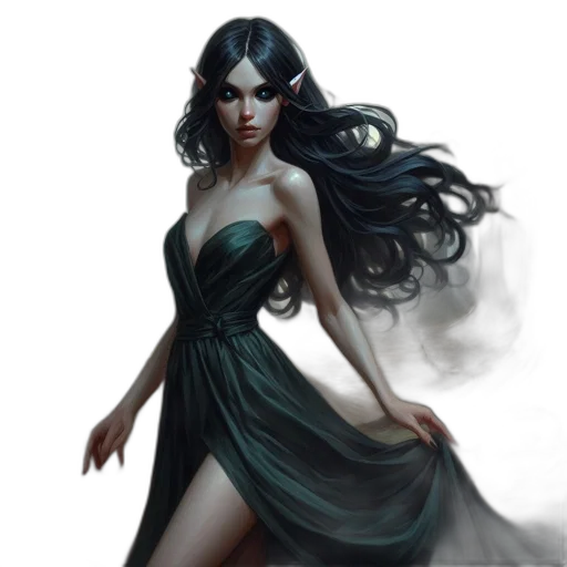 dress, fantasy art, concept art, comic book art transparent PNG cut-out