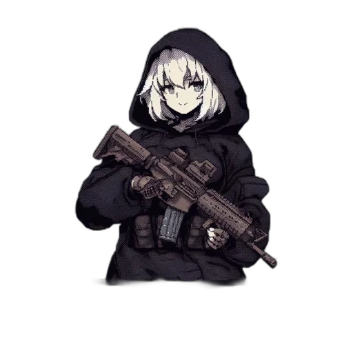weapon, jacket, animal, pixel art transparent PNG cut-out