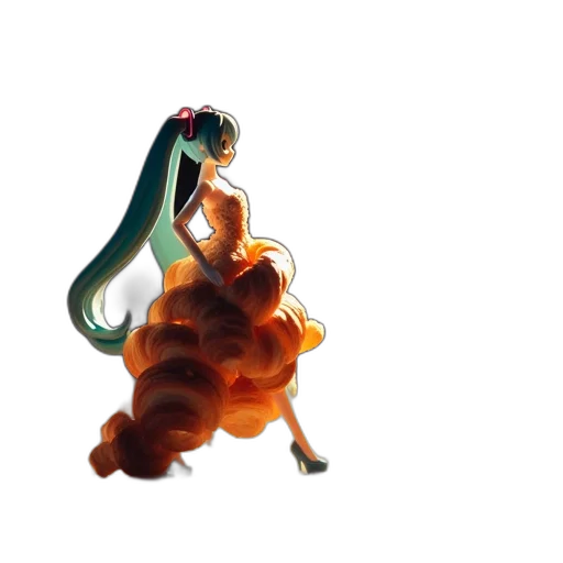 dress, hair, dragon, creature transparent PNG cut-out