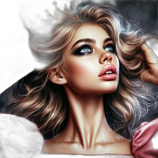 face, crown, hair, photorealistic transparent PNG cut-out