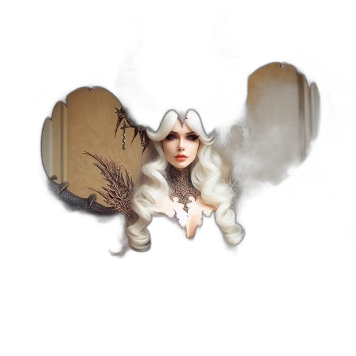 hair, creature, hat, staff transparent PNG cut-out