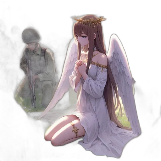 dress, weapon, creature, anime transparent PNG cut-out