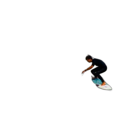 staff, pixel art, surfer, black transparent PNG cut-out