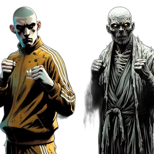 comic book art, concept art, fantasy art, two transparent PNG cut-out