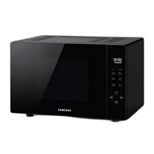 sleek, modern, black, microwave transparent PNG cut-out