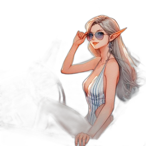 dress, staff, dragon, fantasy art transparent PNG cut-out
