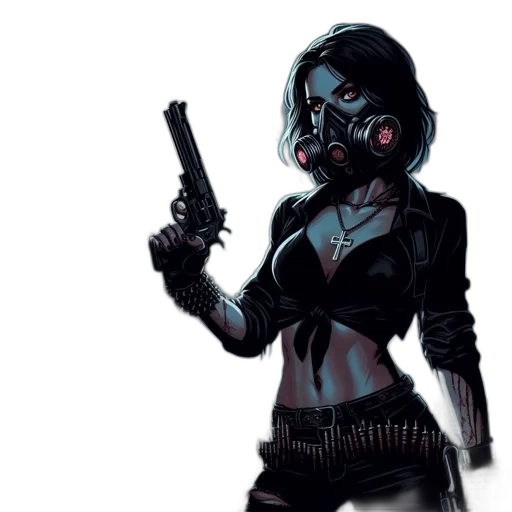 mask, cyberpunk, concept art, comic book art transparent PNG cut-out