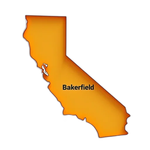 bakersfield, california, map, state transparent PNG cut-out