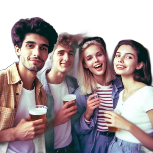 photorealistic, 3d render, four, young transparent PNG cut-out