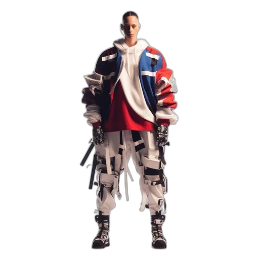 jacket, robot, staff, concept art transparent PNG cut-out
