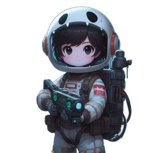 robot, weapon, staff, jacket transparent PNG cut-out