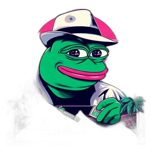 hat, staff, face, vaporwave transparent PNG cut-out