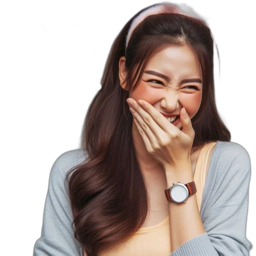 photorealistic, oil painting, young, woman transparent PNG cut-out