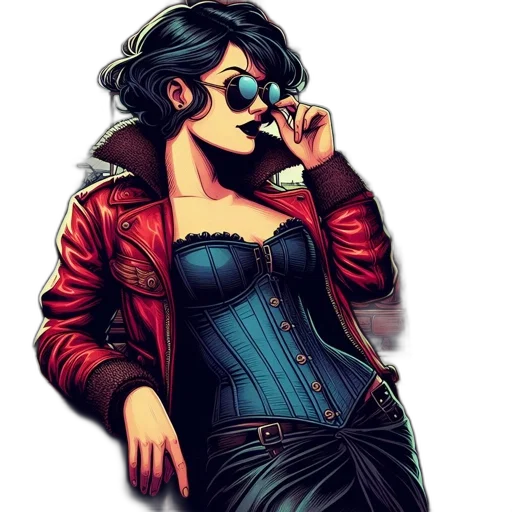jacket, comic book art, concept art, cyberpunk transparent PNG cut-out
