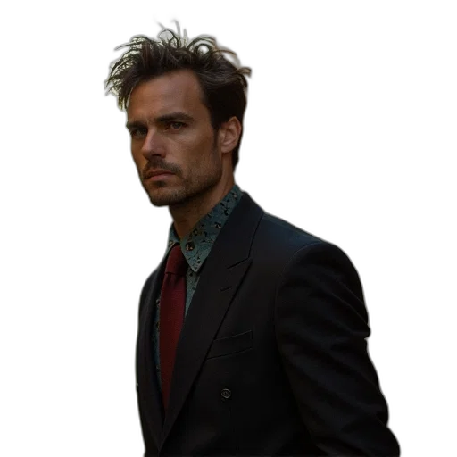 jacket, staff, face, hair transparent PNG cut-out