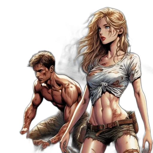 comic book art, fantasy art, concept art, photorealistic transparent PNG cut-out