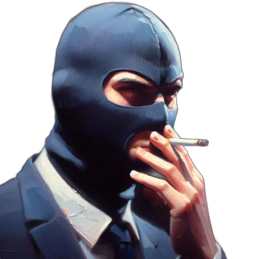 mask, face, jacket, staff transparent PNG cut-out