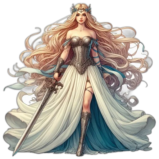 dress, fantasy art, concept art, comic book art transparent PNG cut-out