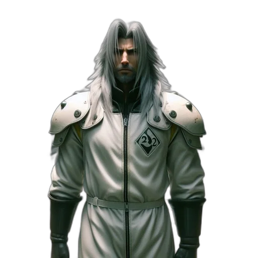 jacket, staff, face, sword transparent PNG cut-out