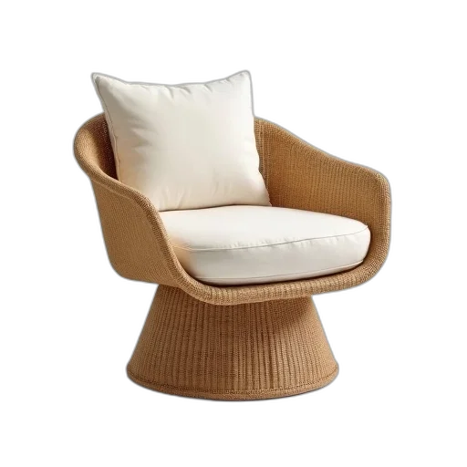 furniture, 3d render, earth tones, beige transparent PNG cut-out