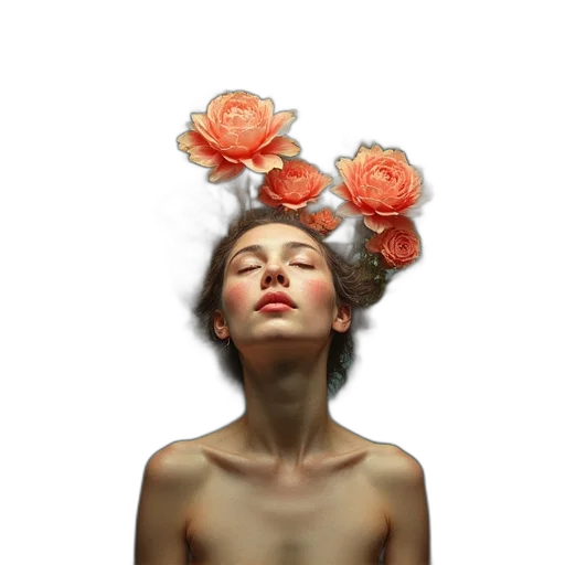 crown, flower, face, mask transparent PNG cut-out