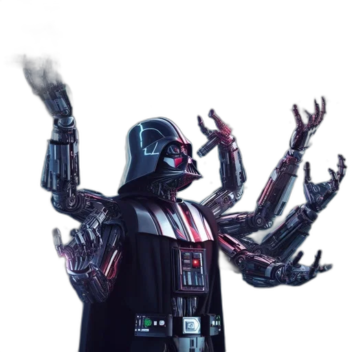 robot, staff, jacket, weapon transparent PNG cut-out