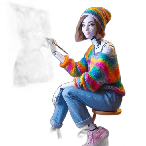 jacket, dress, face, hat transparent PNG cut-out