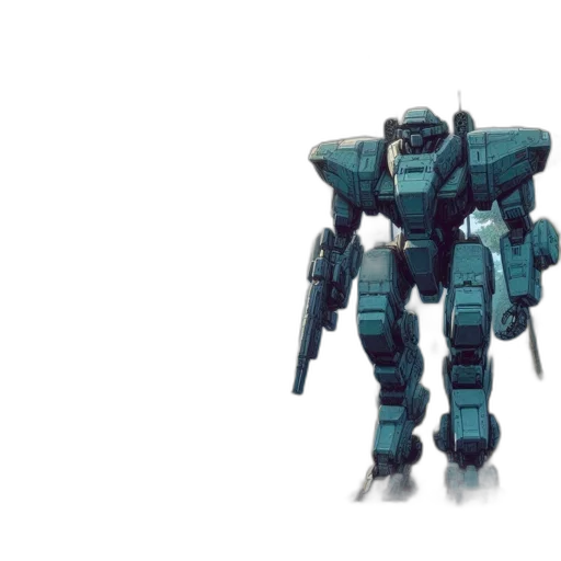 robot, weapon, concept art, 3d render transparent PNG cut-out